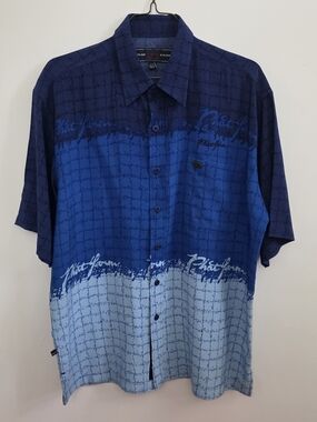 Phat Farm Blue Ombre Short-Sleeve Button-Down Shirt